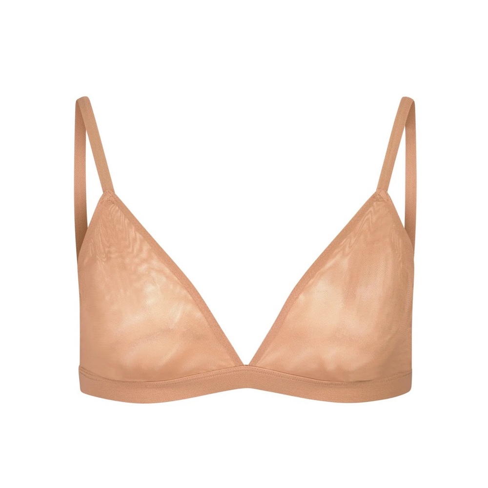 SKIMS Mesh Triangle Bralette in Ochre